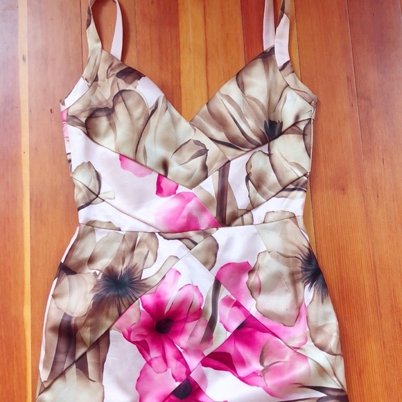 Gianni Versace Pink & Nude Floral Tank Silk Dress - Picture 3 of 8